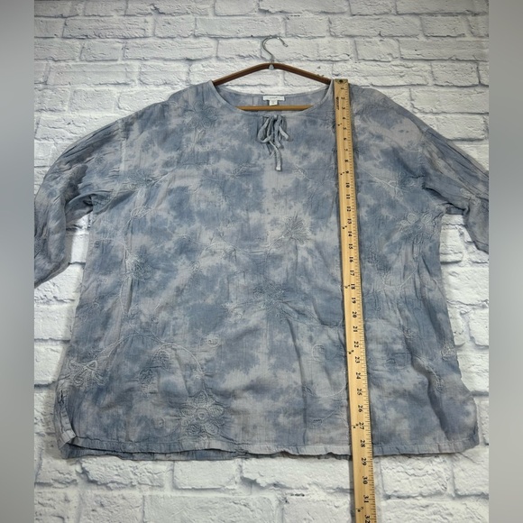 J. Jill -Pure Jill Blue/Gray Tie Dye Tunic Top with 3/4 Length Sleeves. Size XL. - Picture 5 of 7